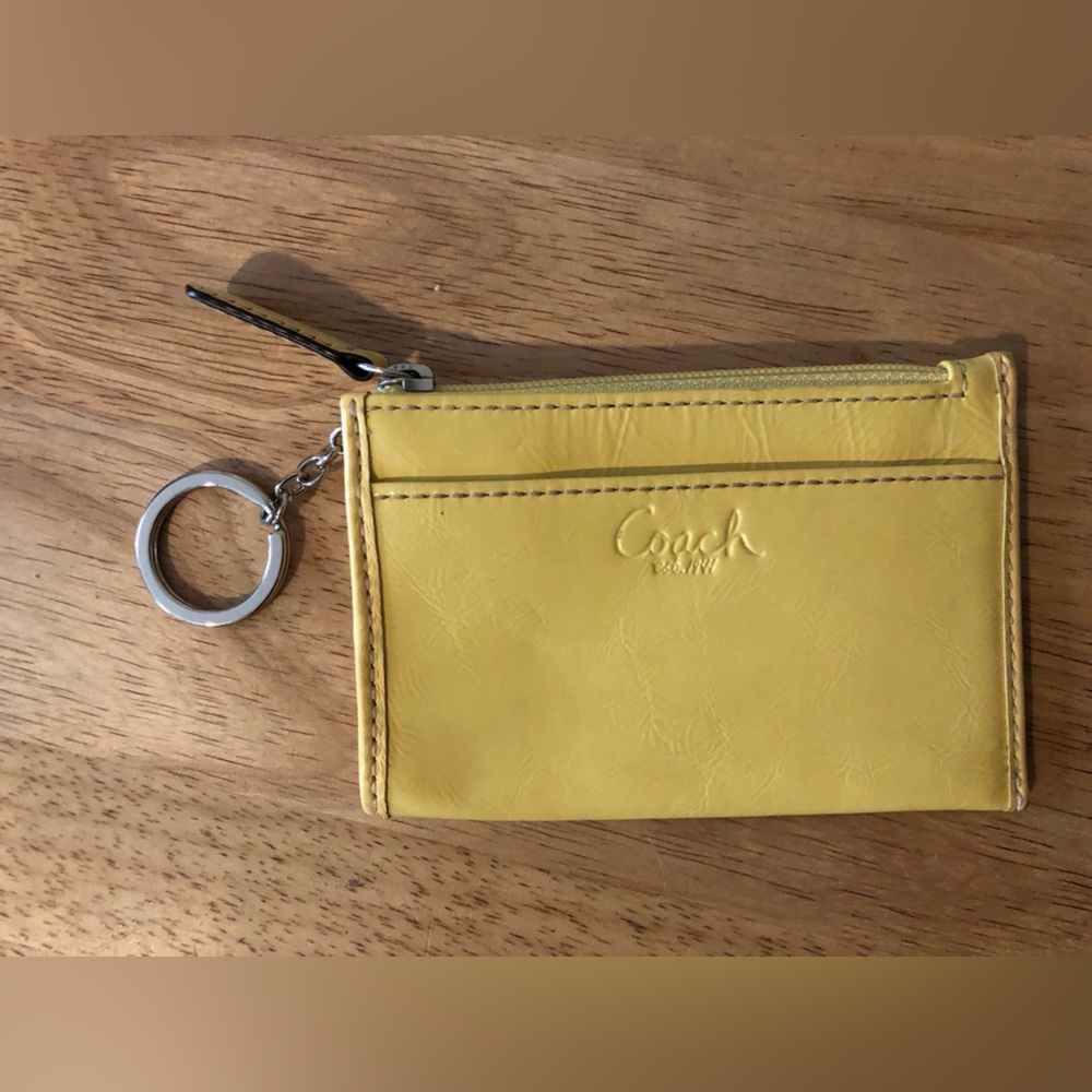 Coach Yellow Patent Keychain Card Holder